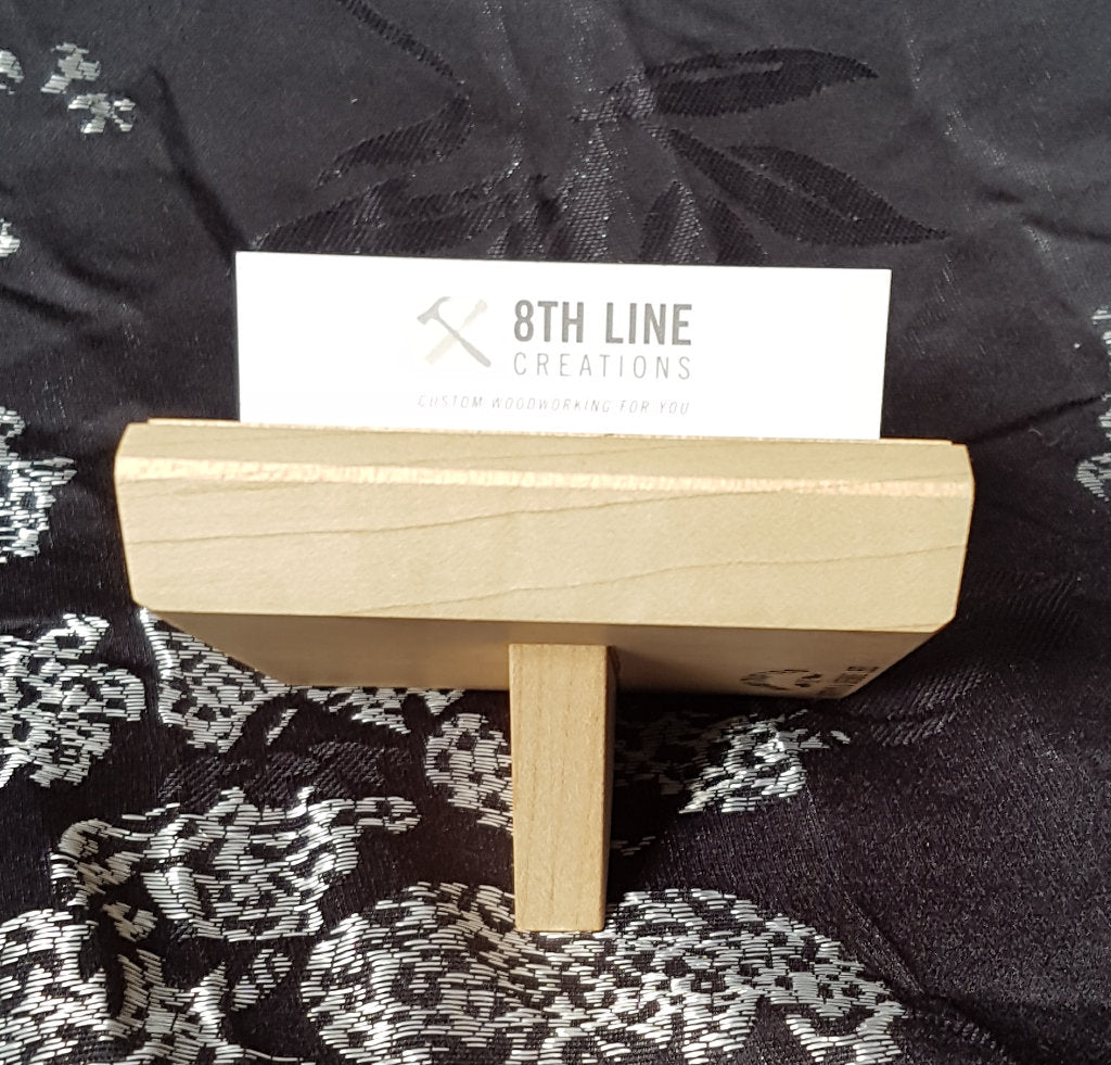 Business Card Holder - 4 Card - Solid Maple Business Card Stands 8th Line Creations