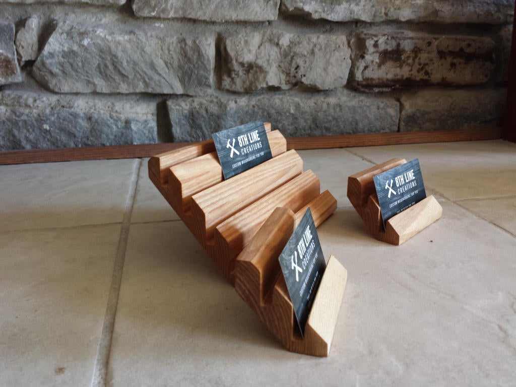 Business Card Holders - Set of 3 - Ash Business Card Stands 8th Line Creations