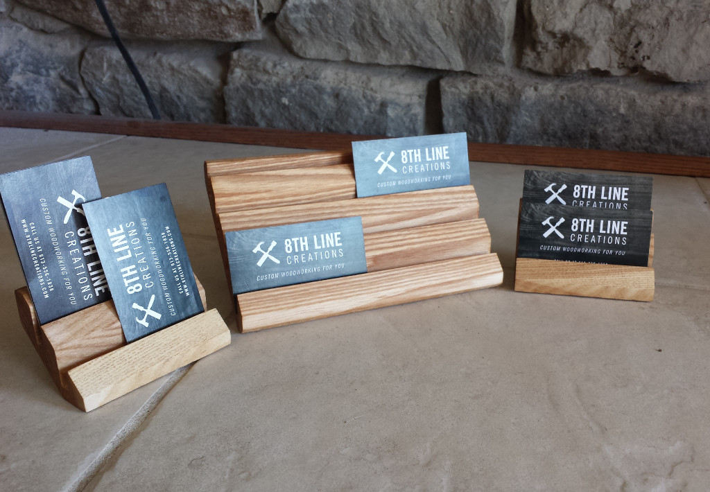Business Card Holders - Set of 3 - Ash Business Card Stands 8th Line Creations