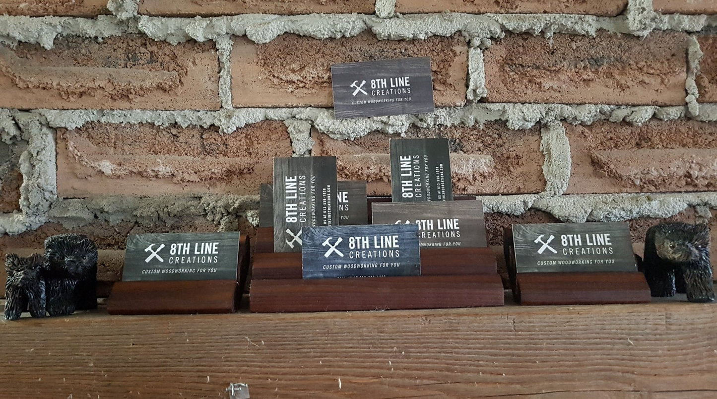 Business Card Holders - Set of 3 - Ash Business Card Stands 8th Line Creations