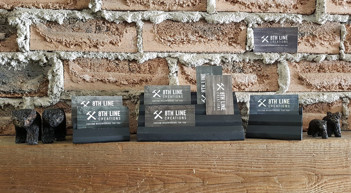 Business Card Holders - Set of 3 - Ash Business Card Stands 8th Line Creations