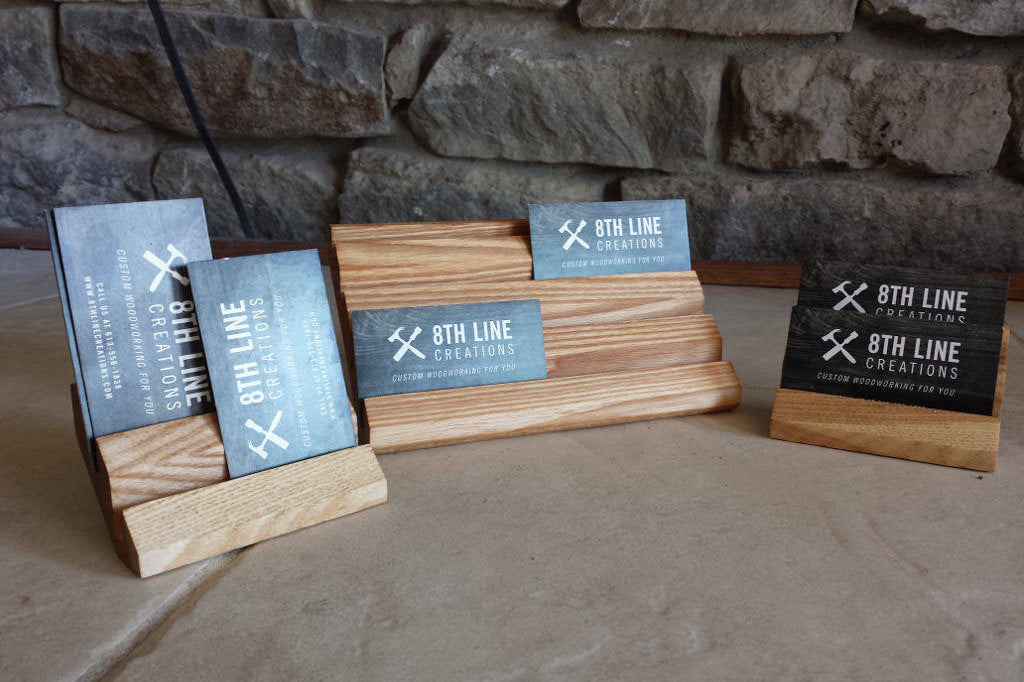 Business Card Holders - Set of 3 - Ash Business Card Stands 8th Line Creations