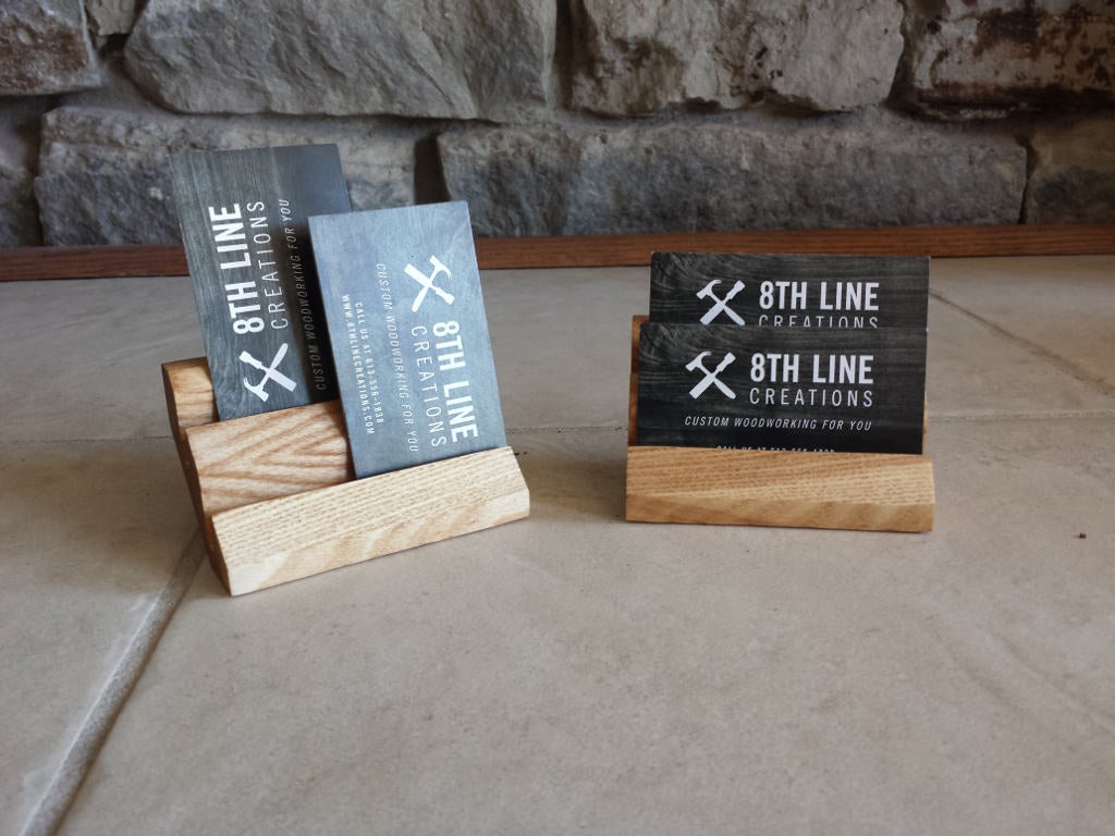 Business Card Holders - Set of 3 - Ash Business Card Stands 8th Line Creations