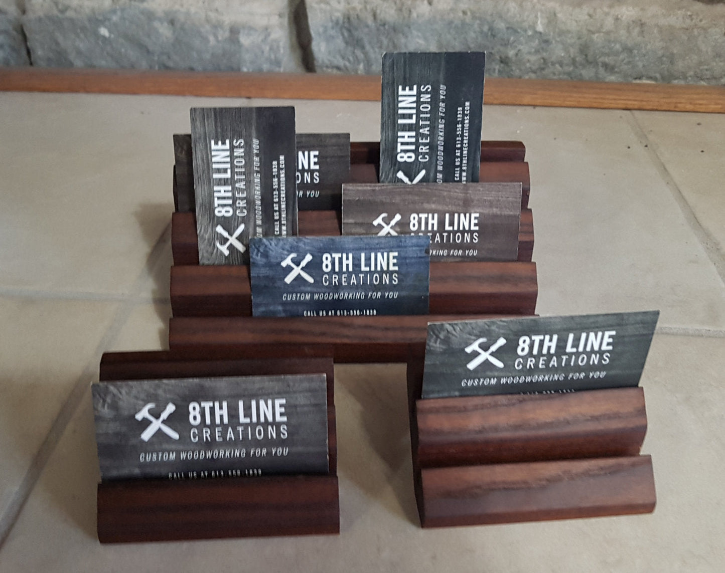 Business Card Holders - Set of 3 - Ash Business Card Stands 8th Line Creations
