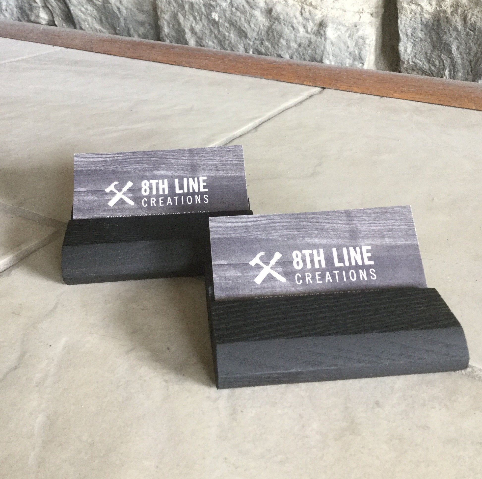 Business Card Stand - Black - Set of 2 Business Card Stands 8th Line Creations