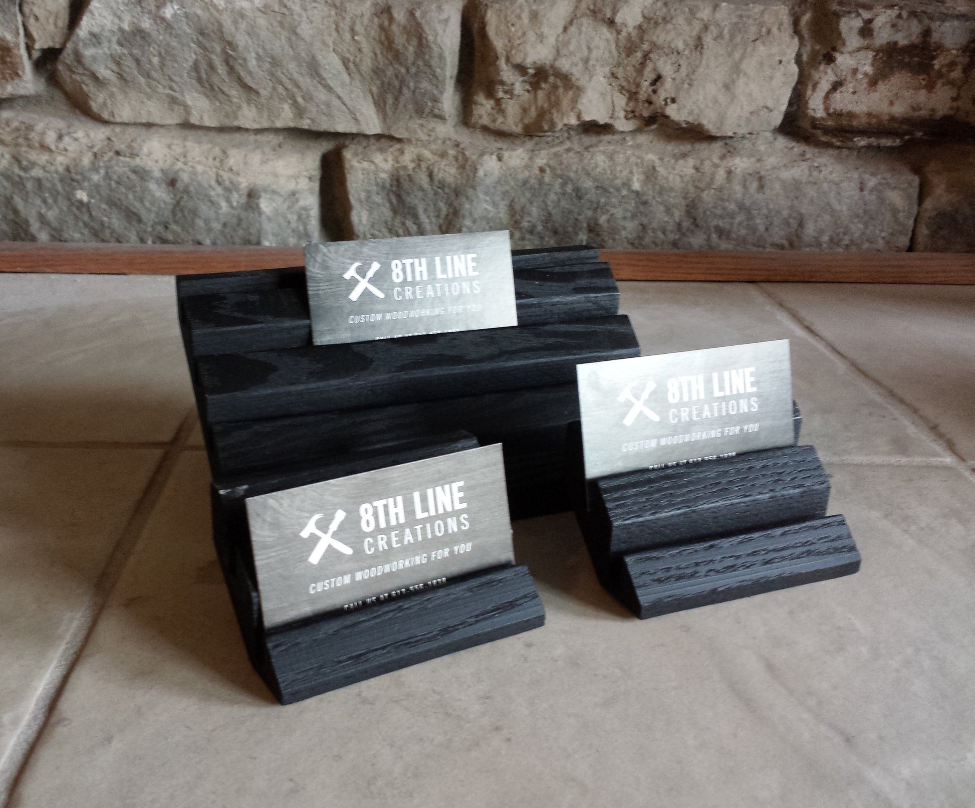 Business Card Stand - Black - Set of 2 Business Card Stands 8th Line Creations