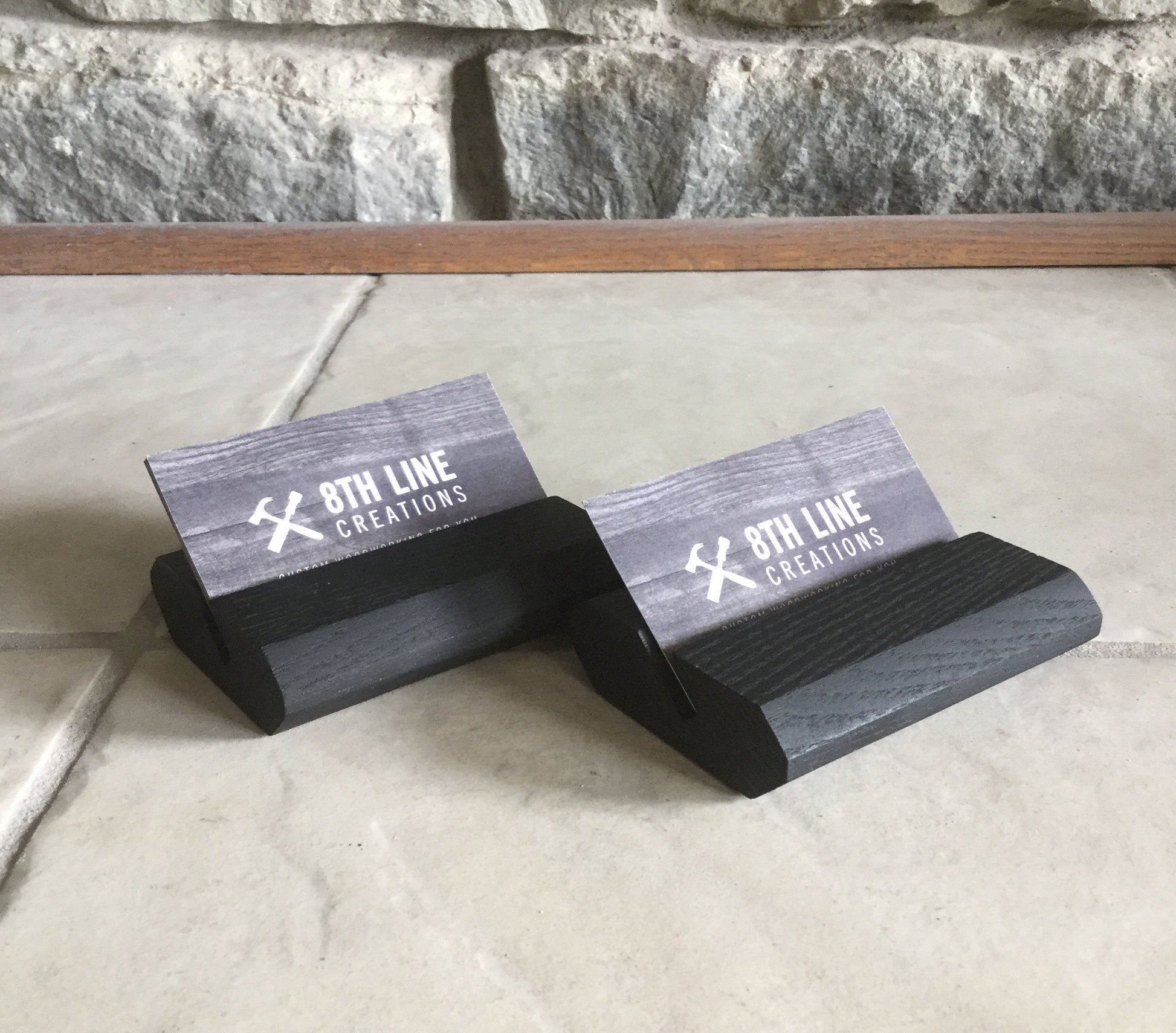 Business Card Stand - Black - Set of 2 Business Card Stands 8th Line Creations