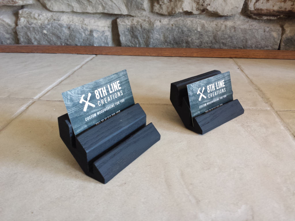 Business Card Stand - Black - set of 2 Business Card Stands 8th Line Creations