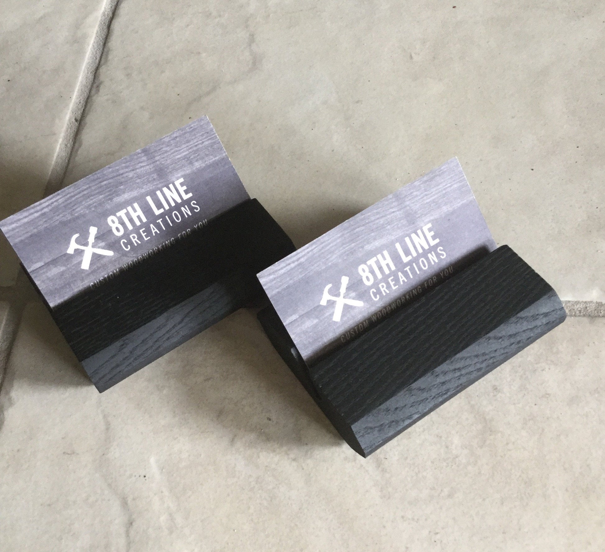 Business Card Stand - Black - Set of 2 Business Card Stands 8th Line Creations