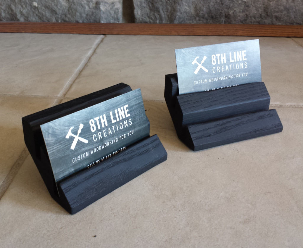 Business Card Stand - Black - set of 2 Business Card Stands 8th Line Creations