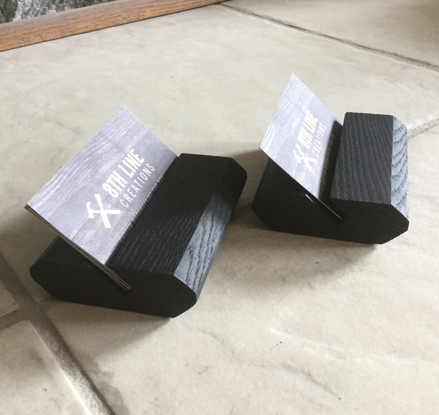 Business Card Stand - Black - Set of 2 Business Card Stands 8th Line Creations