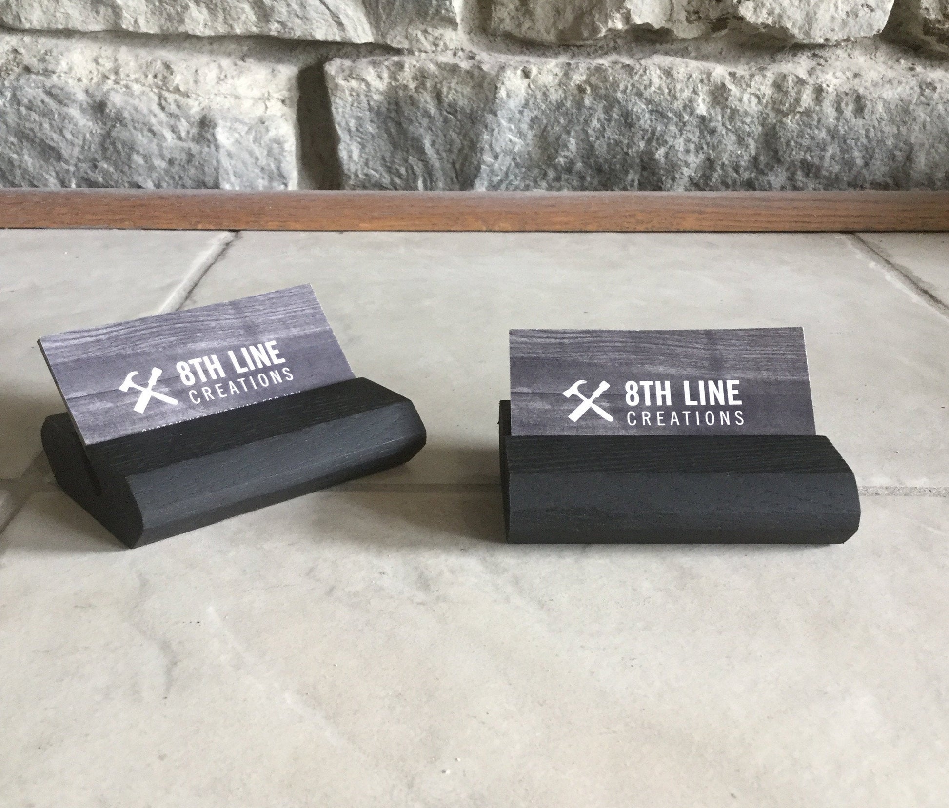 Business Card Stand - Black - Set of 2 Business Card Stands 8th Line Creations