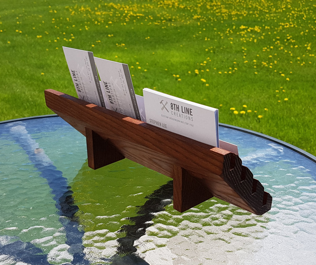 Business Card Stand - Smoked Ash - 12 Cards Business Card Stands 8th Line Creations