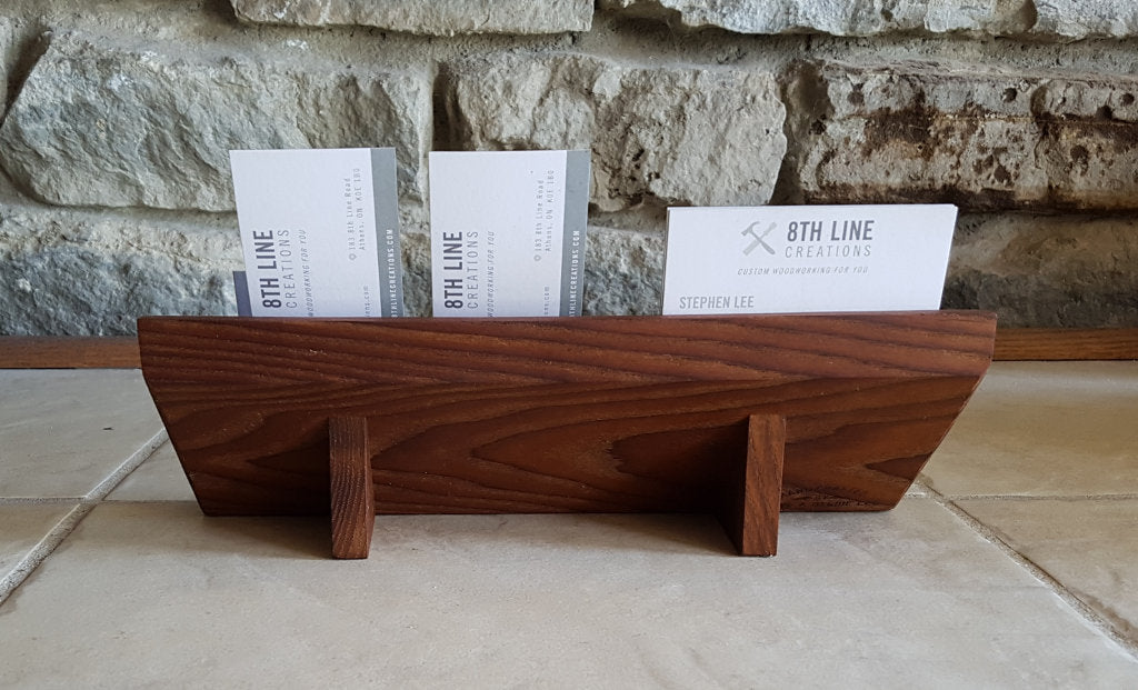 Business Card Stand - Smoked Ash - 12 Cards Business Card Stands 8th Line Creations