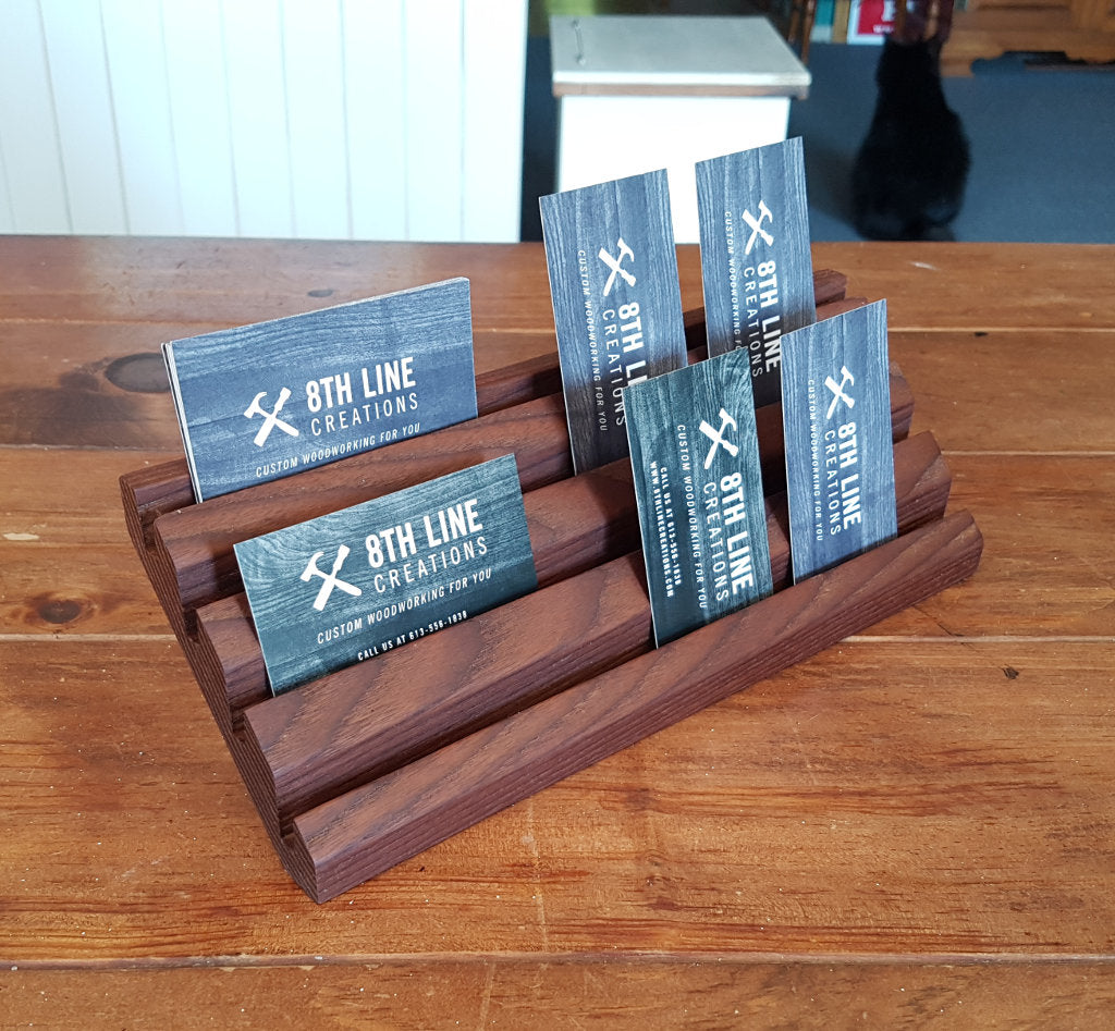 Business Card Stand - Smoked Ash - 12 Cards Business Card Stands 8th Line Creations