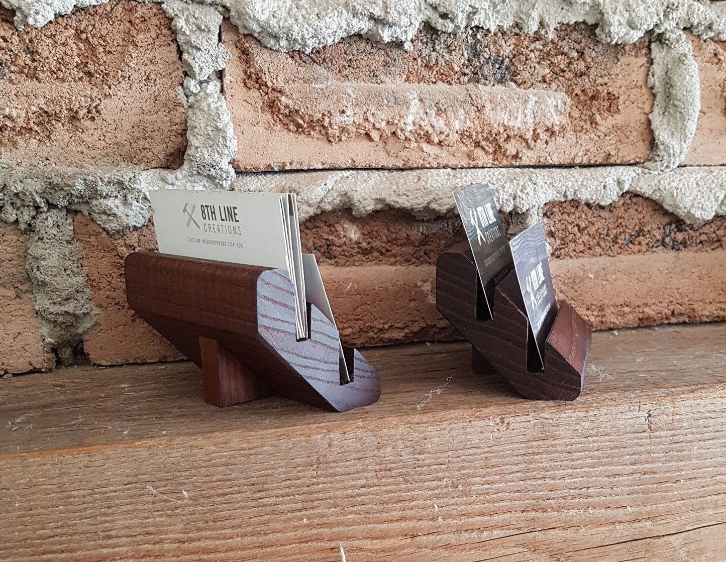 Business Card Stand Smoked - Ash - set of 2 Business Card Stands 8th Line Creations