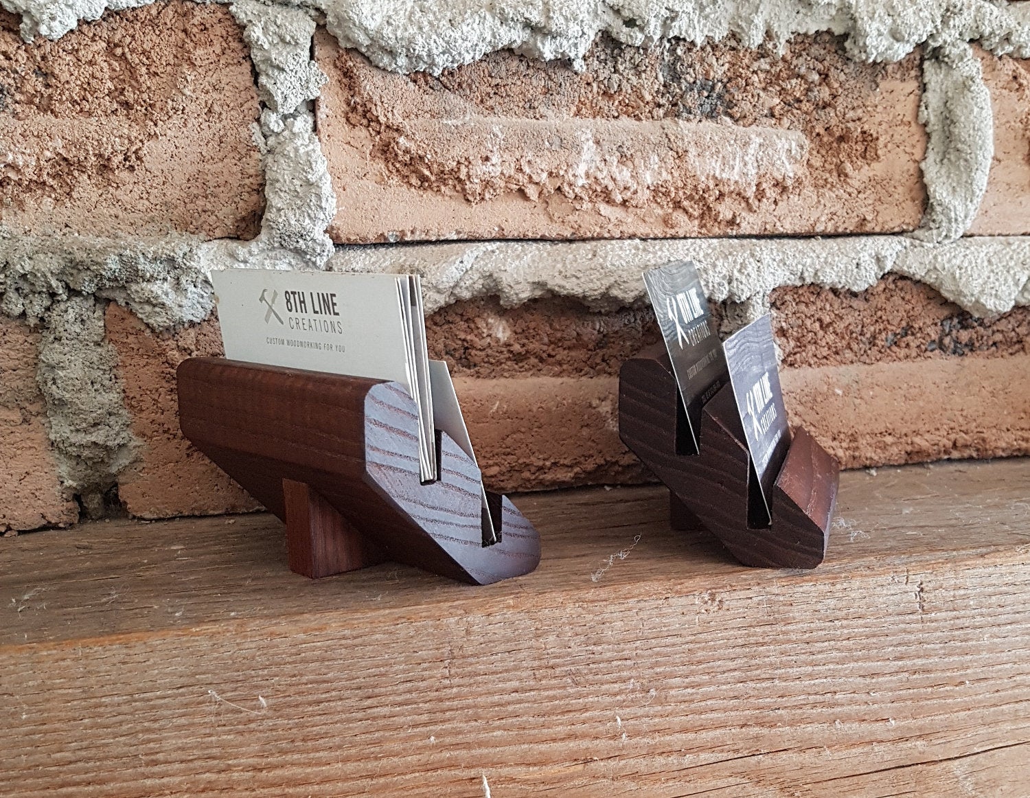 Business Card Stand Smoked - Ash - set of 2 Business Card Stands 8th Line Creations