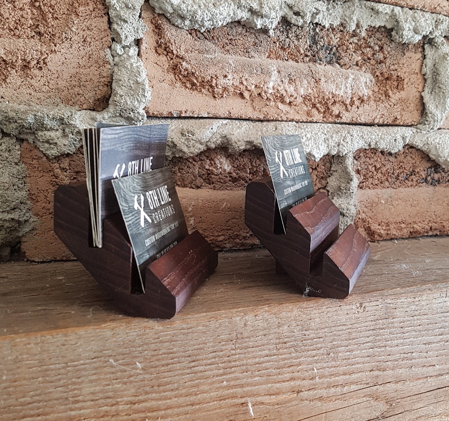 Business Card Stand Smoked - Ash - set of 2 Business Card Stands 8th Line Creations