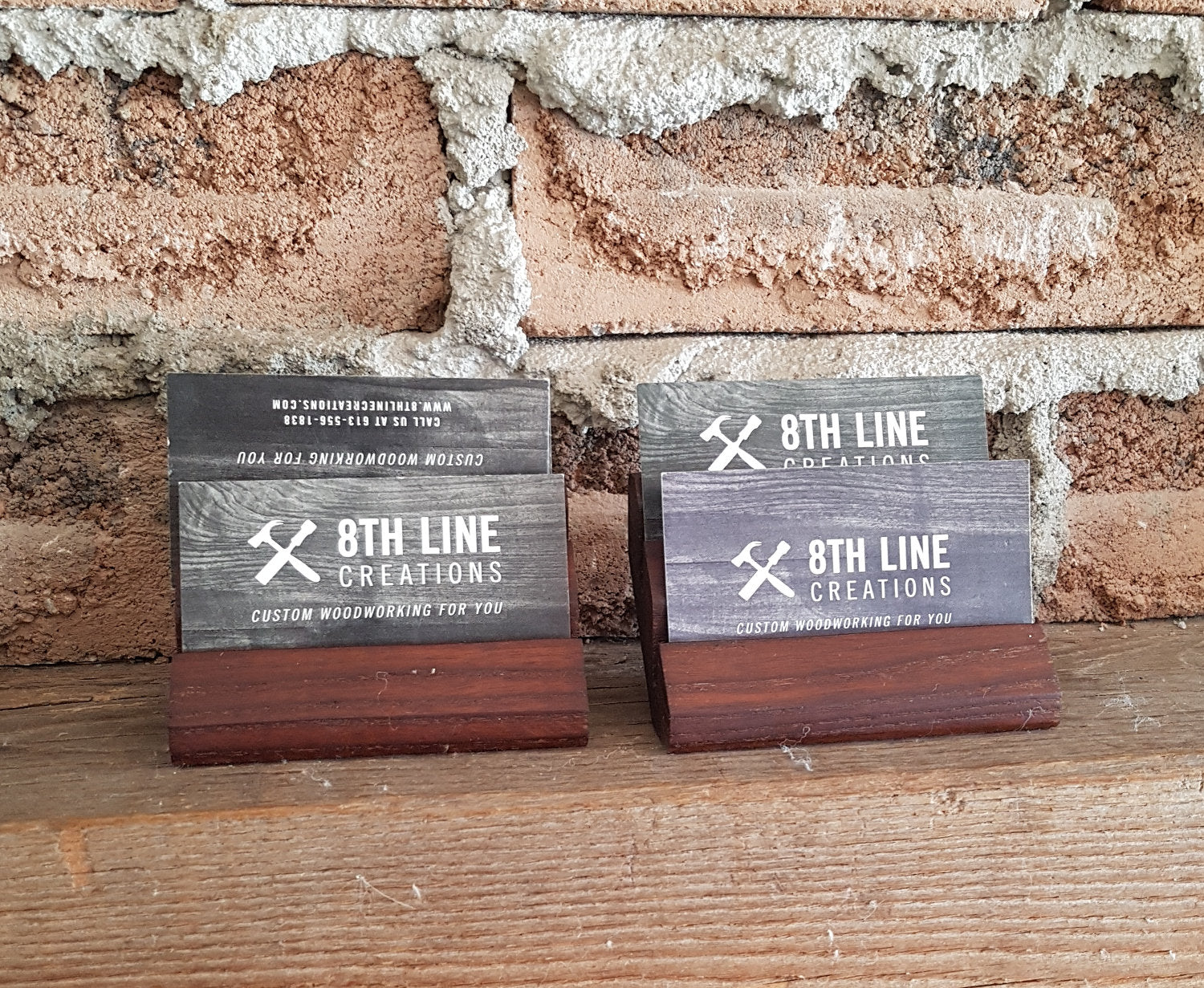 Business Card Stand Smoked - Ash - set of 2 Business Card Stands 8th Line Creations