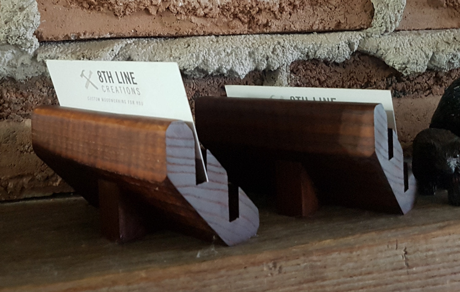 Business Card Stand Smoked - Ash - set of 2 Business Card Stands 8th Line Creations