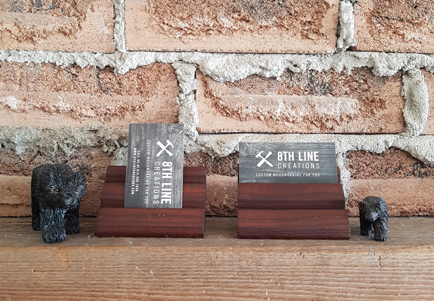 Business Card Stand Smoked - Ash - set of 2 Business Card Stands 8th Line Creations