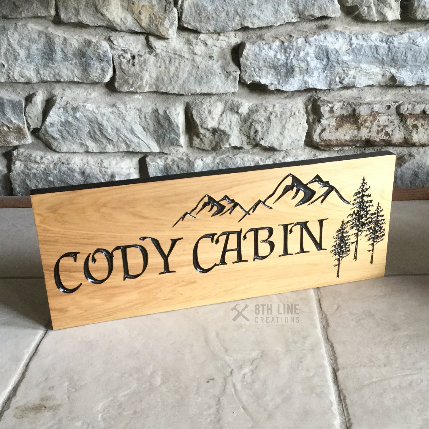 Custom Carved Wood signs, personalized signs, Trailer Signs, Father's Day gift, cedar signs, cottage signs, Outdoor signs, business signage Custom Carved Wood Signs 8th Line Creations
