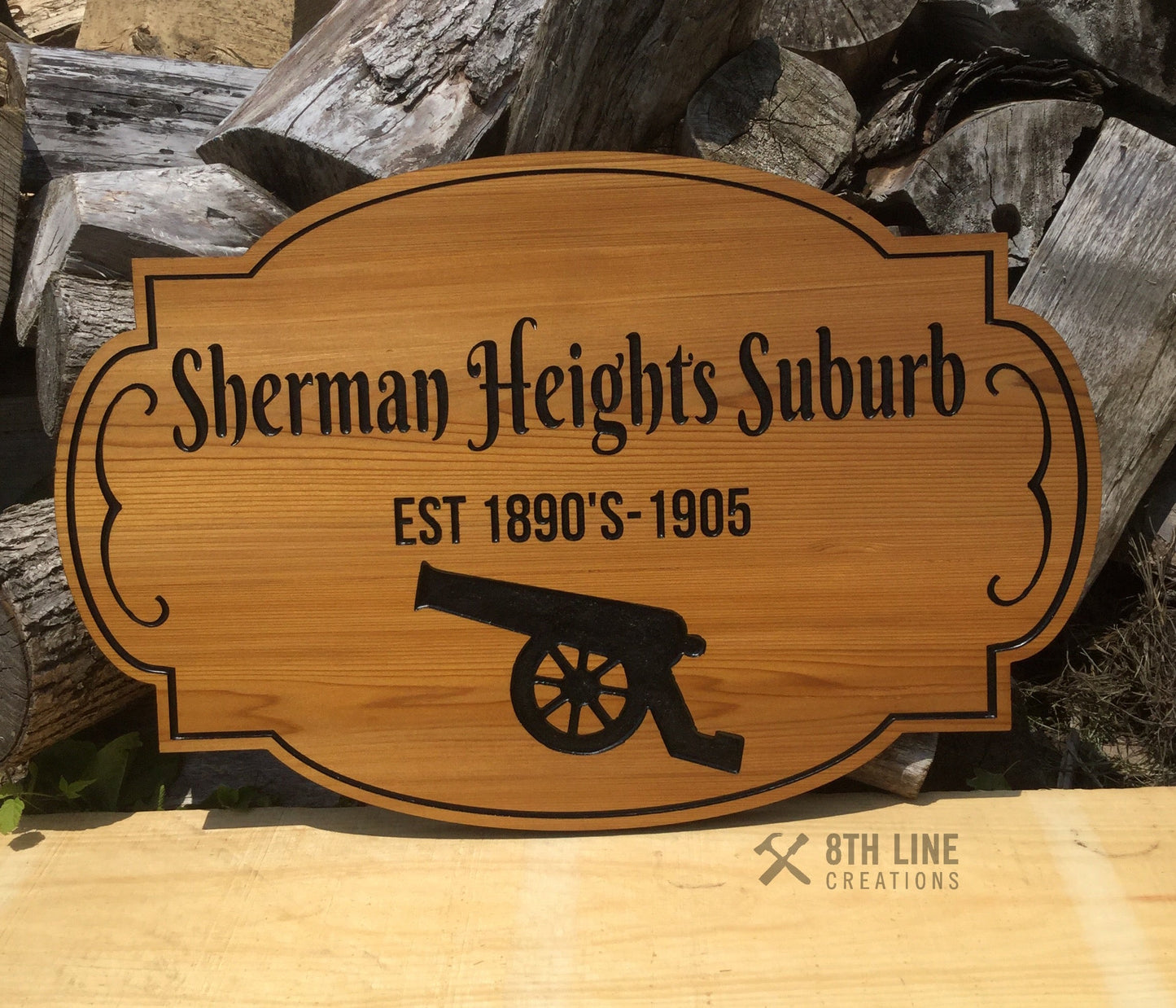 Custom Carved Wood signs, personalized signs, Trailer Signs, Father's Day gift, cedar signs, cottage signs, Outdoor signs, business signage Custom Carved Wood Signs 8th Line Creations