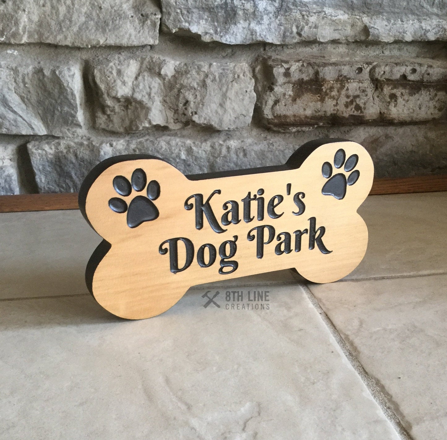 Custom dog bone sign, Dog Gift Ideas, Pet Loss, personalized sign, pet name sign, cedar sign, Father's Day Gift Ideas Custom Carved Wood Signs 8th Line Creations