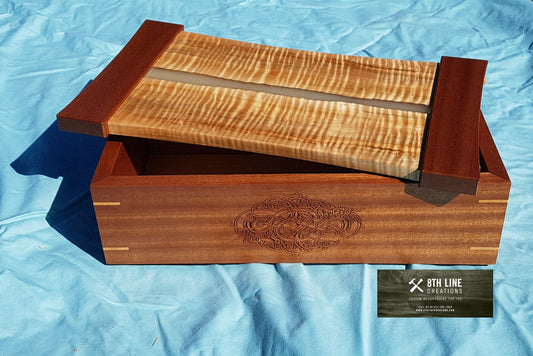 Figured Maple and Sapele Keepsake / Jewellery Box Keepsake Box / Jewellery Box 8th Line Creations