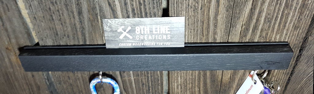 Handcrafted Wall Mounted Magnetic Key Holder - Black - 12" Magnetic Key Racks 8th Line Creations