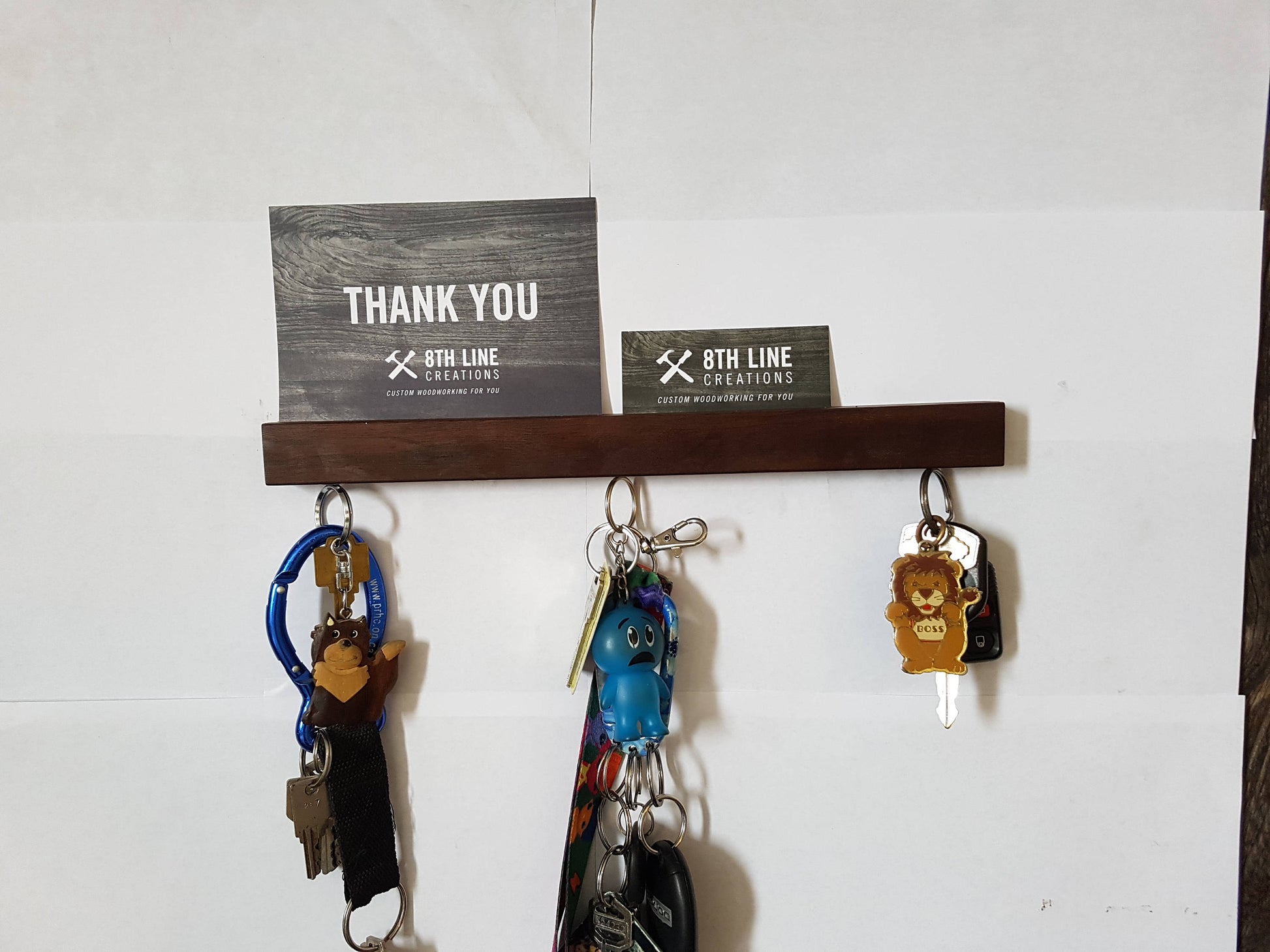 Handcrafted Wall Mounted Magnetic Key Holder - Black - 12" Magnetic Key Racks 8th Line Creations