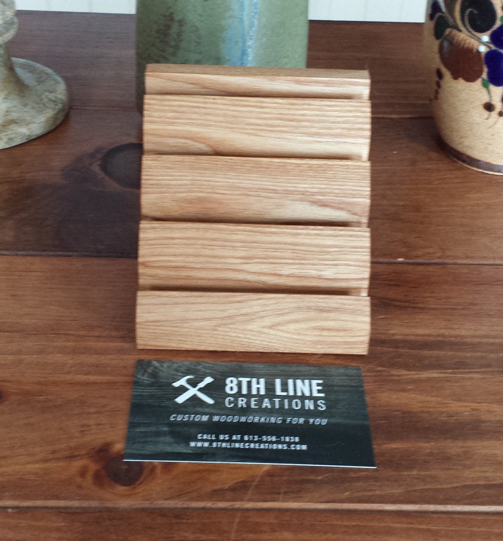 Handcrafted Wooden Business Card Holder - 4 Card - Ash Business Card Holders 8th Line Creations