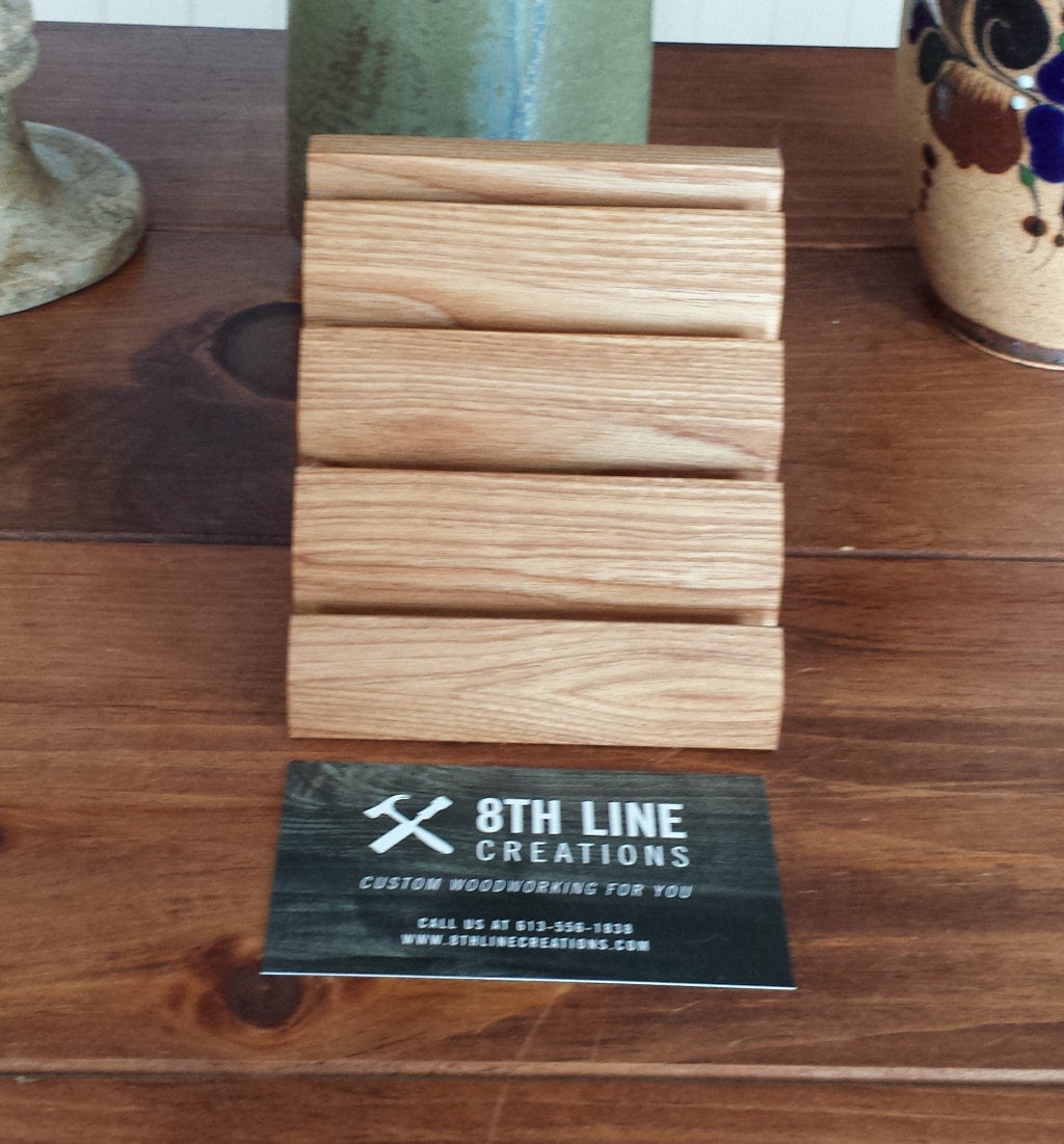 Handcrafted Wooden Business Card Holder - 4 Card - Ash Business Card Holders 8th Line Creations 