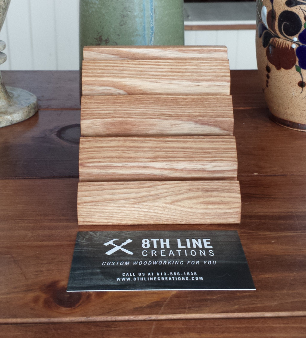Handcrafted Wooden Business Card Holder - 4 Card - Ash Business Card Holders 8th Line Creations