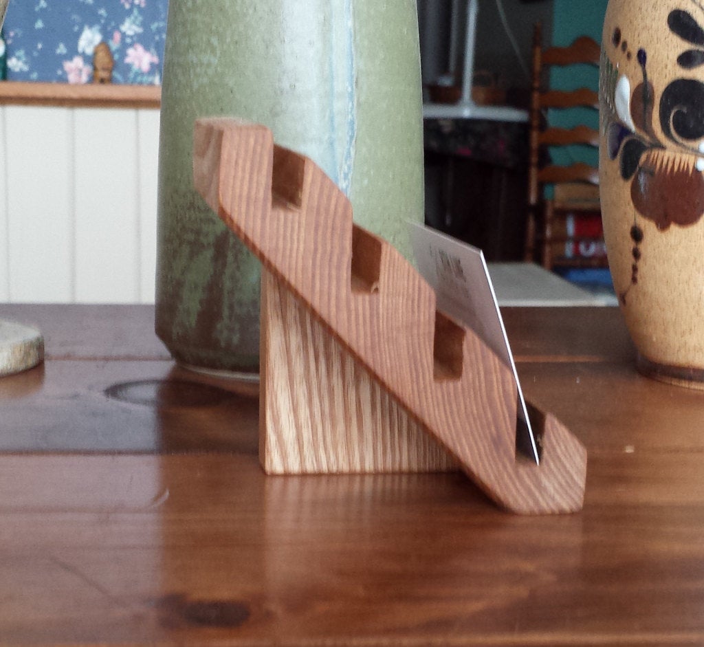 Handcrafted Wooden Business Card Holder - 4 Card - Ash Business Card Holders 8th Line Creations