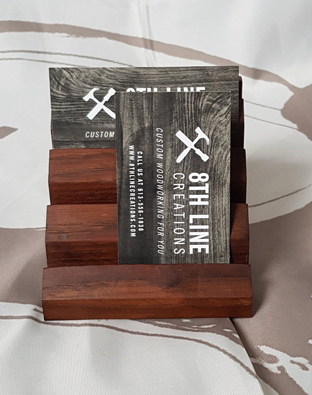 Handcrafted Wooden Business Card Holder - 4 Card - Ash Business Card Holders 8th Line Creations