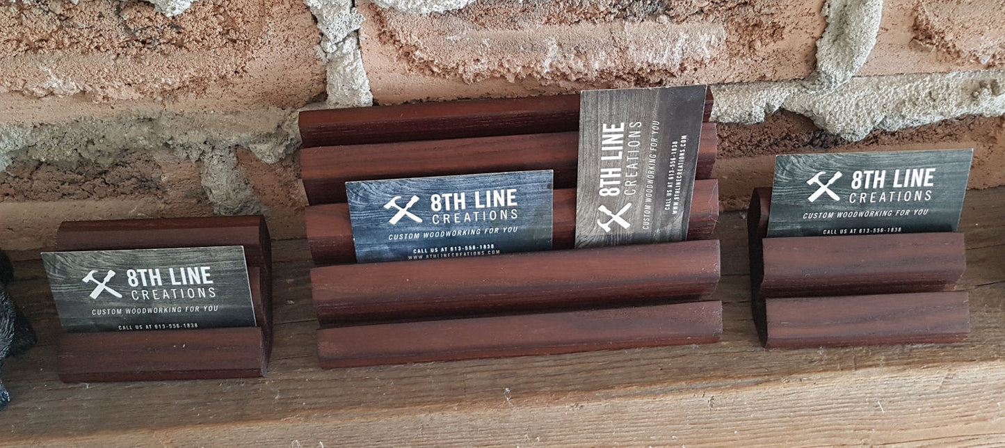 Handcrafted Wooden Business Card Stands - Set of 3 - Smoked Ash Business Card Holders 8th Line Creations