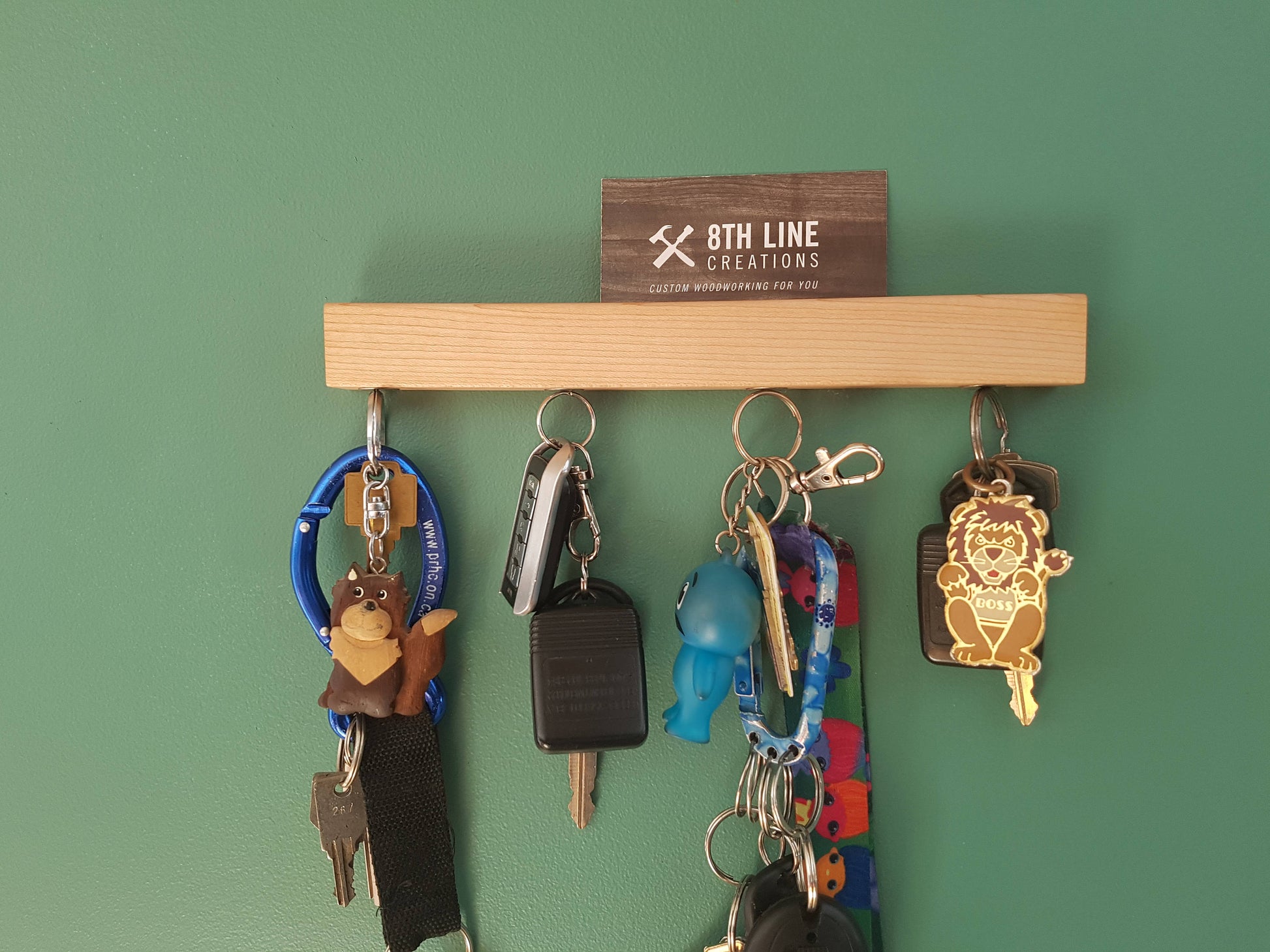 Magnetic Key Holder - Smoked Ash - 9" Magnetic Key Racks 8th Line Creations