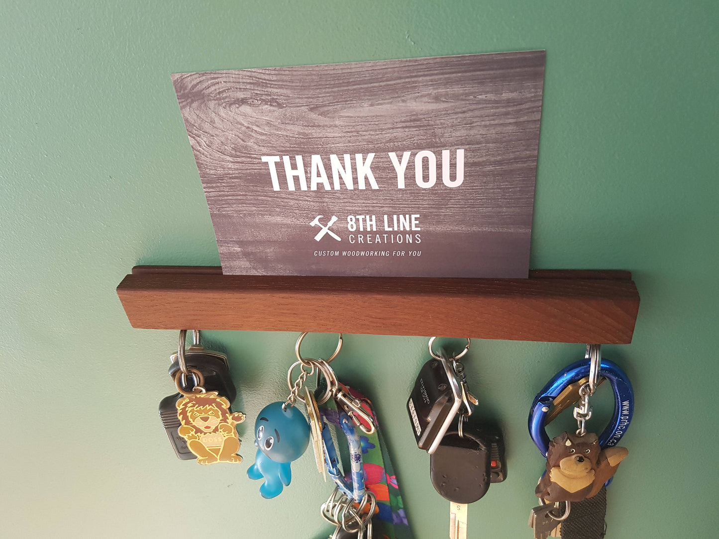 Magnetic Key Holder - Smoked Ash - 9" Magnetic Key Racks 8th Line Creations