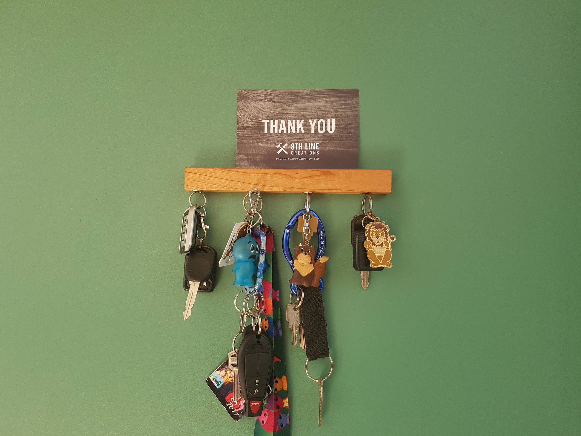 Magnetic Key Holder - Smoked Ash - 9" Magnetic Key Racks 8th Line Creations