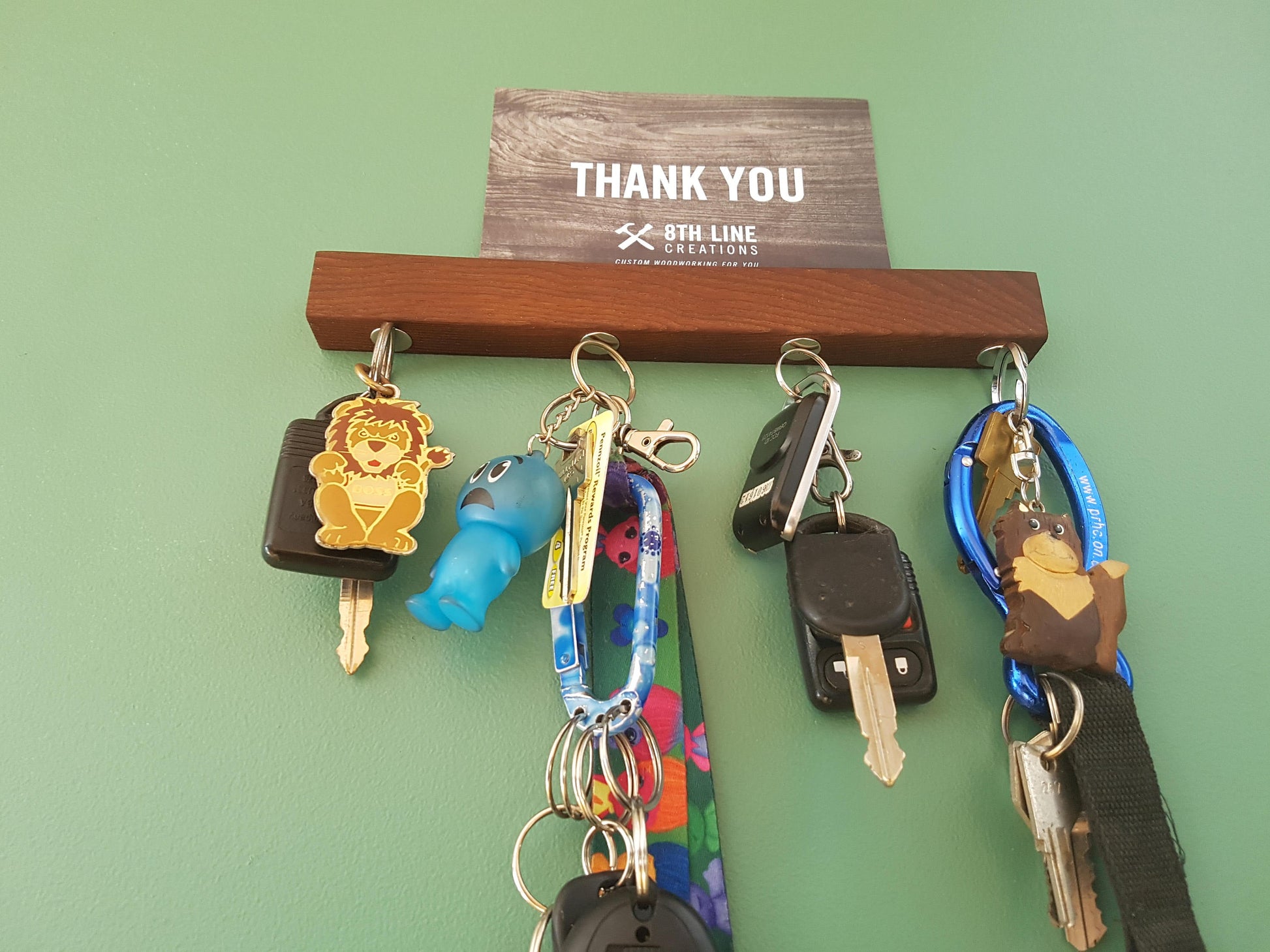 Magnetic Key Holder - Smoked Ash - 9" Magnetic Key Racks 8th Line Creations