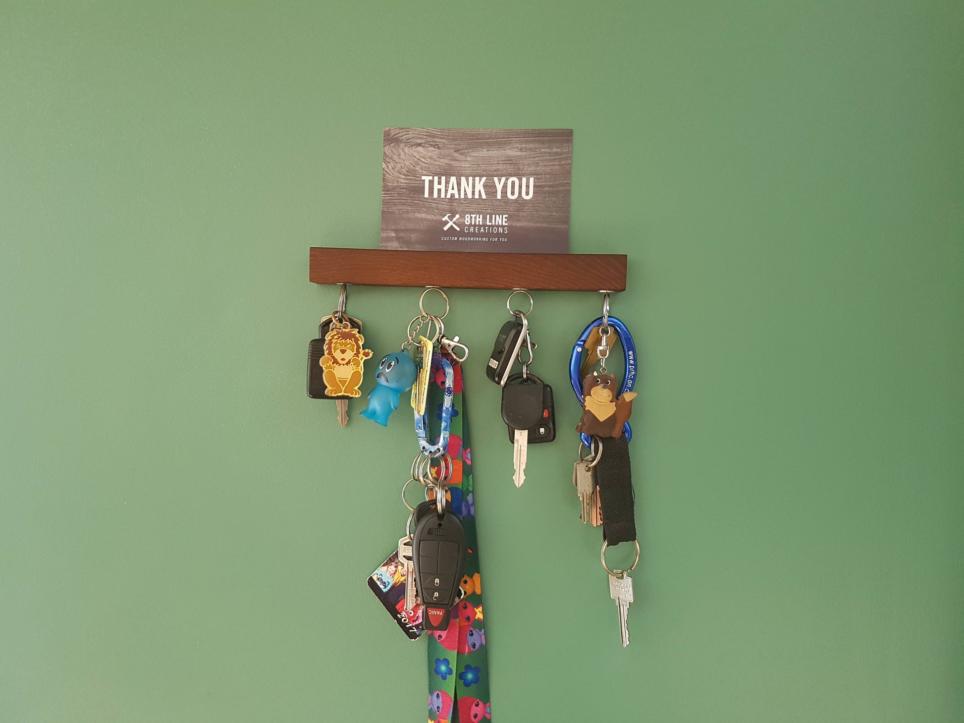 Magnetic Key Holder - Smoked Ash - 9" Magnetic Key Racks 8th Line Creations