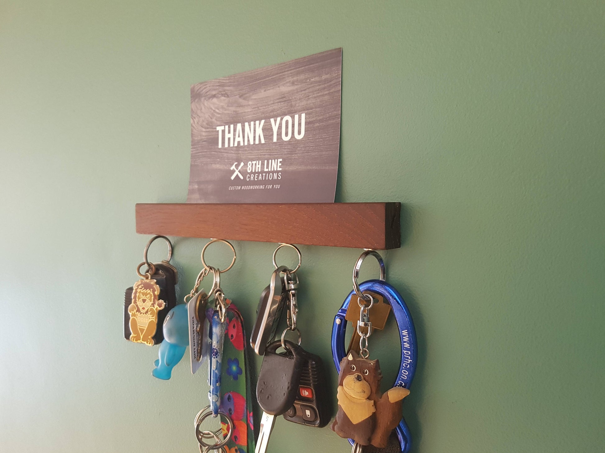 Magnetic Key Holder - Smoked Ash - 9" Magnetic Key Racks 8th Line Creations