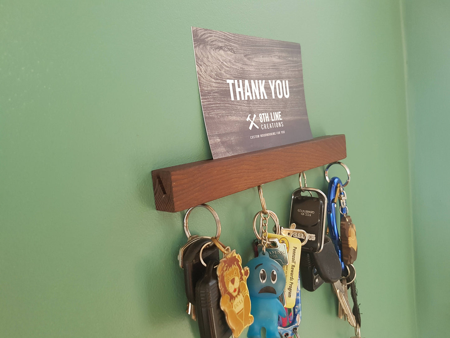 Magnetic Key Holder - Smoked Ash - 9" Magnetic Key Racks 8th Line Creations