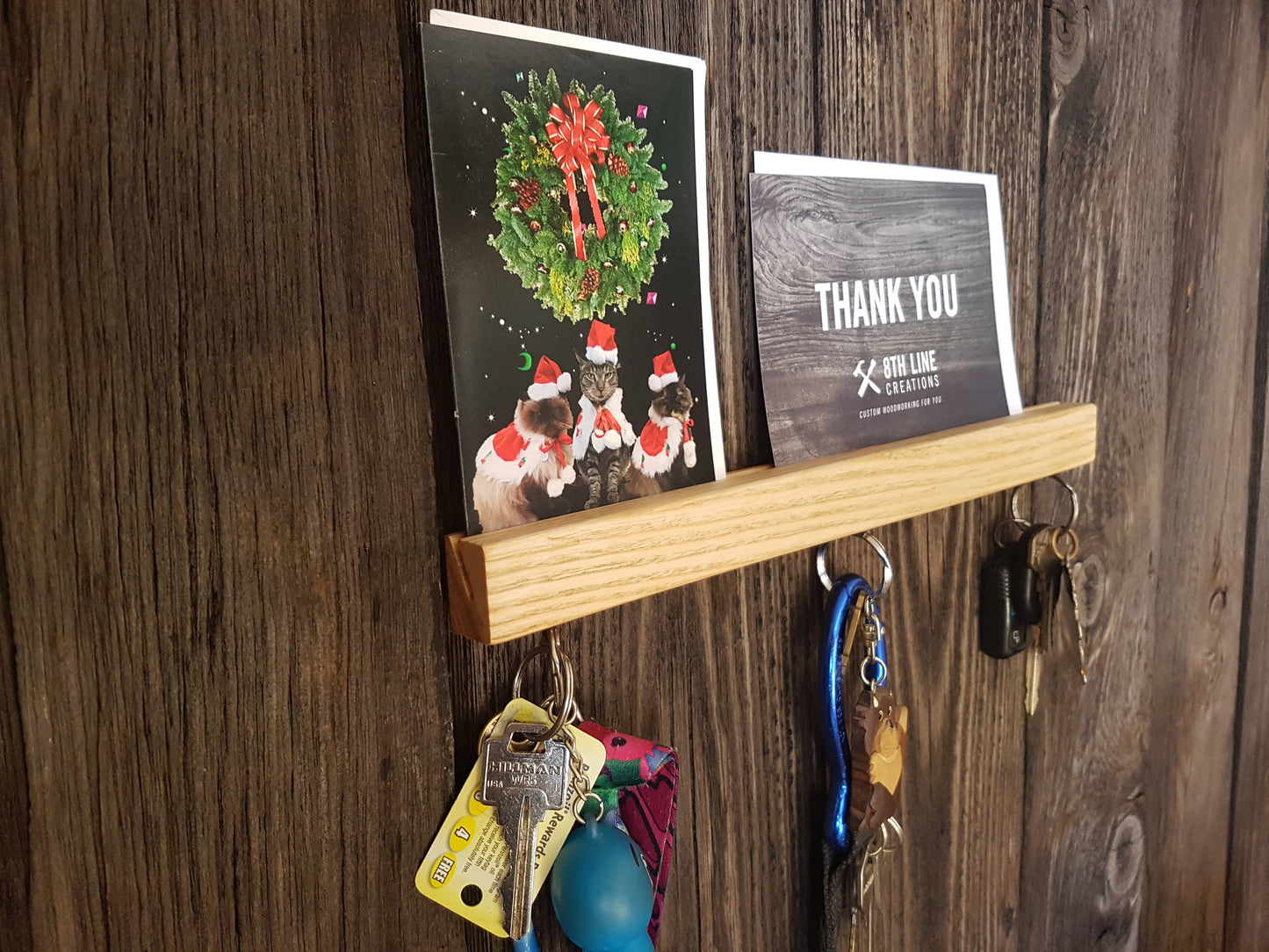 Magnetic Wall Mounted Key Holder - Ash -12" Magnetic Key Racks 8th Line Creations