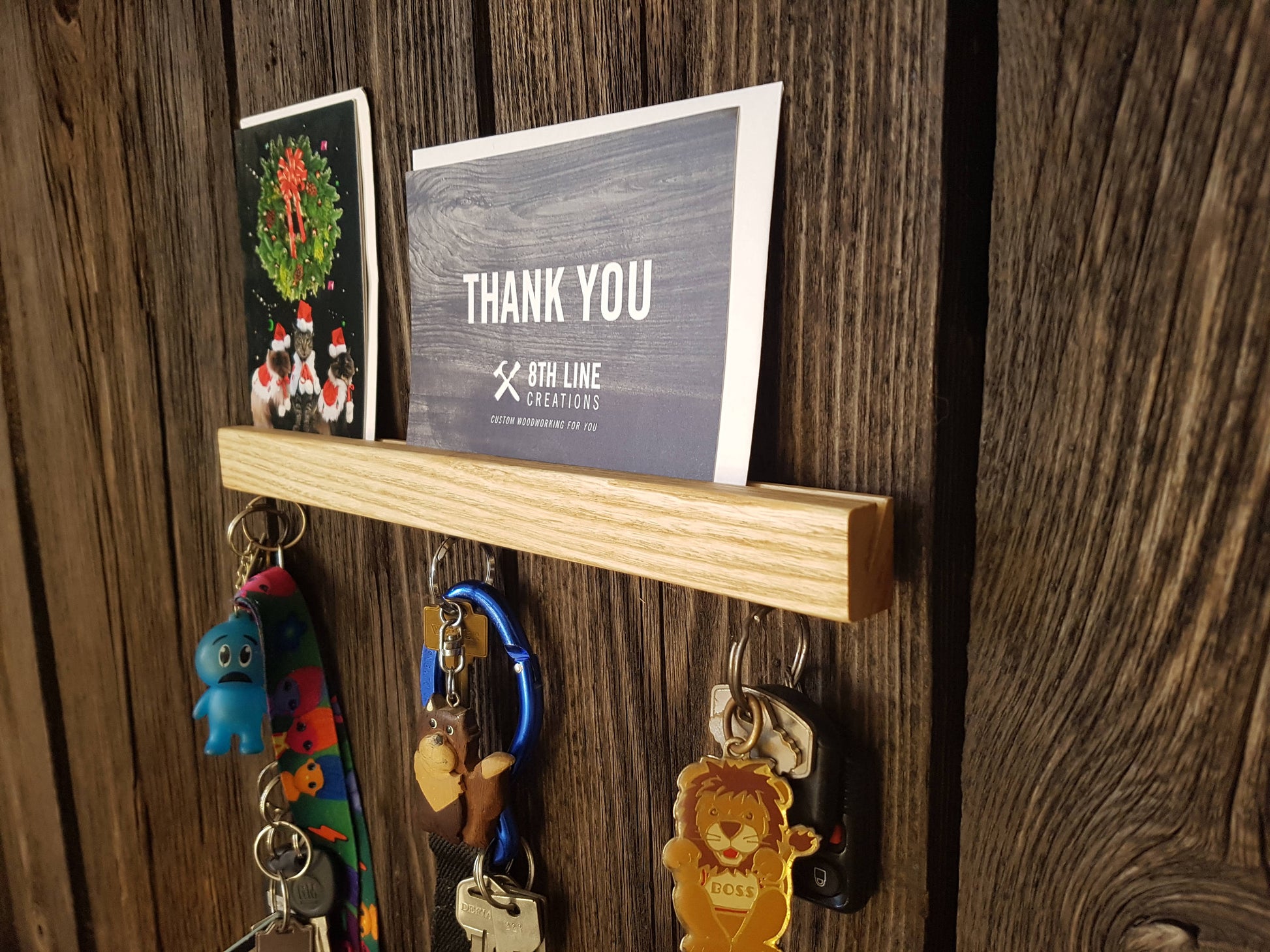 Magnetic Wall Mounted Key Holder - Ash -12" Magnetic Key Racks 8th Line Creations