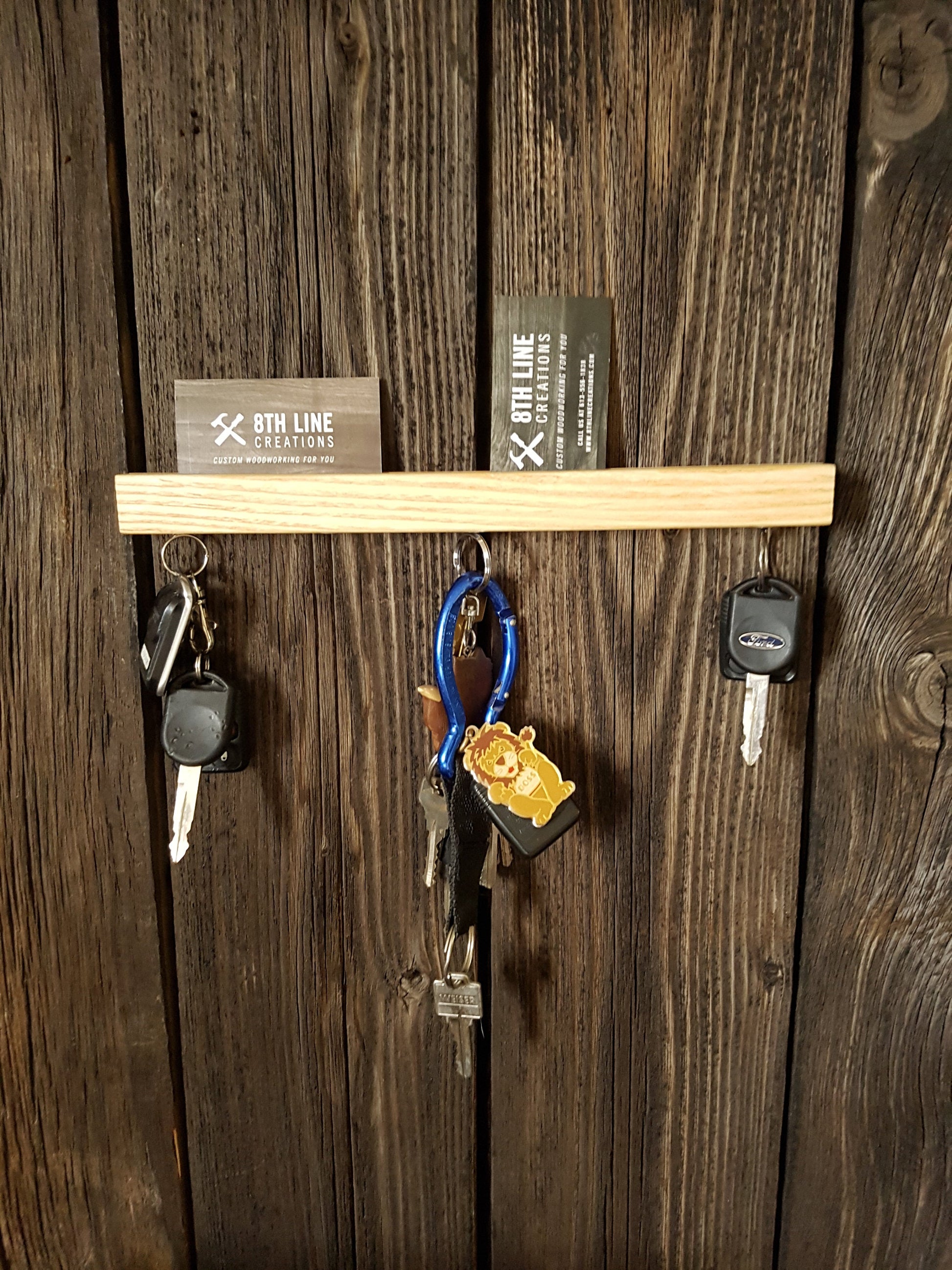 Magnetic Wall Mounted Key Holder - Ash -12" Magnetic Key Racks 8th Line Creations