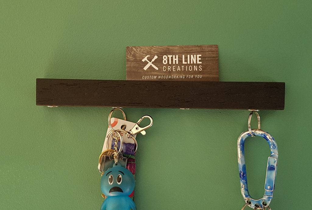 Magnetic Wall Mounted Key Holder - Black - 9" Magnetic Key Racks 8th Line Creations