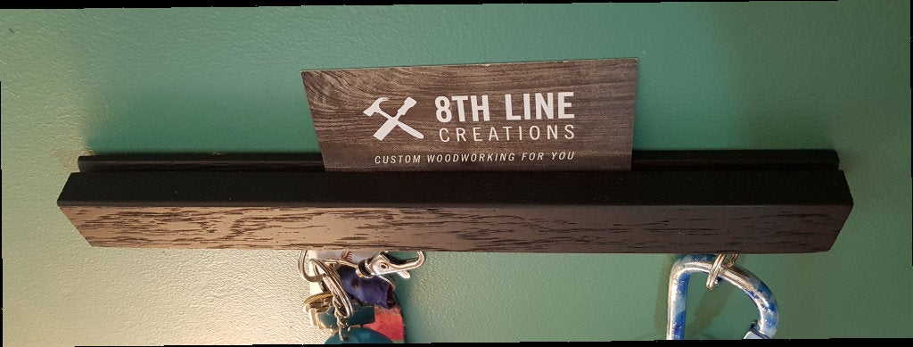 Magnetic Wall Mounted Key Holder - Black - 9" Magnetic Key Racks 8th Line Creations