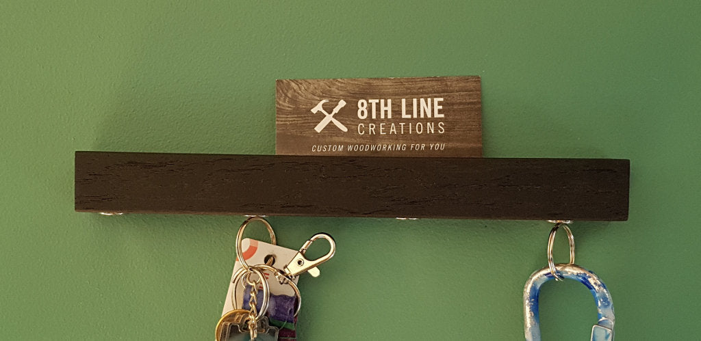 Magnetic Wall Mounted Key Holder - Black - 9" Magnetic Key Racks 8th Line Creations